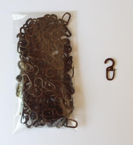 100 braune große Gardinenhaken Faltenhaken für runde...