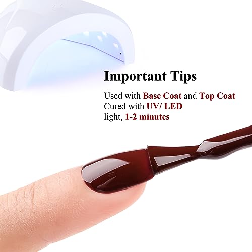Esmalte de uñas en gel rojo oscuro Ozzeal 15ml miniatura 2