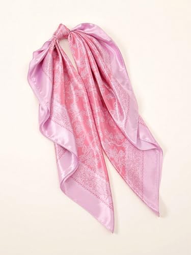 Square Head Scarves Satin Silk Hair Scarf Boho Bandana Headwear for Women Silk Feeling Hair Wrap Neck Scarf2