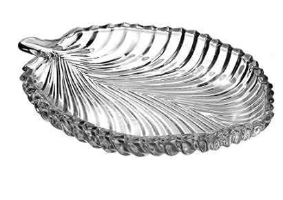 FOMQUAZLI ULIXO Beautiful Glass Ashtray Transparent Crystal Glass Leaf Shape Decorative Dish Plate Best for Dry Fruits, Spice, Snacks, Sweets & Chocolate, Serving Plate for Dining Table, Office, Desk-image-40