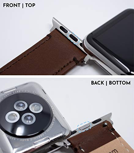 Image of BARTON WATCH BANDS - Top Grain Leather Watch Bands Compatible with Apple Watch Models - 1, 2, 3, 4, 5, 6, 7, 8, 9, 10, SE, Ultra & Ultra 2