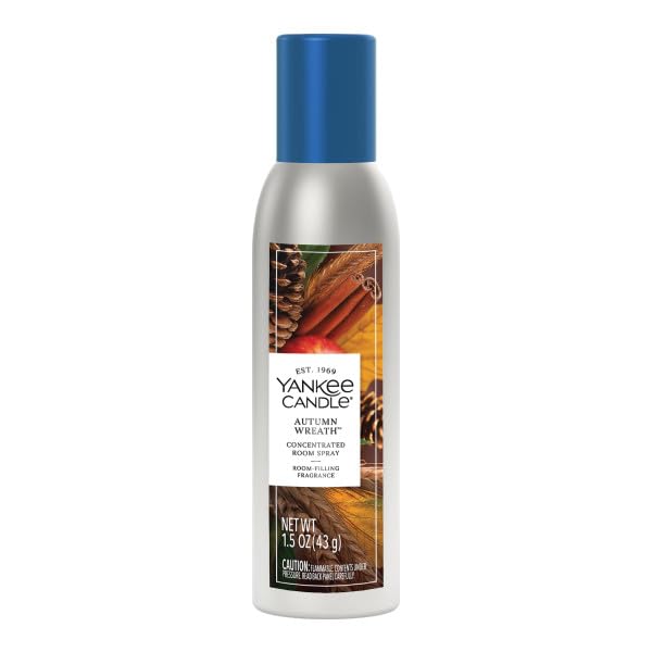 Image of Yankee Candle Concentrated Room Spray, Autumn Wreath Cinnamon Apple, Air Freshener Odor Eliminator For Instant Home Invigoration, 1.5 Ounce (Pack of 3)