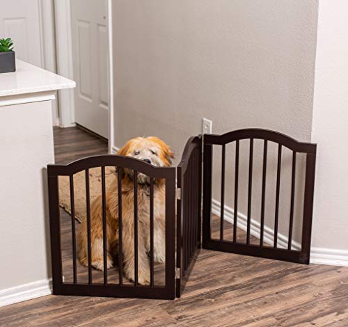 Internet's Best Pet Gate with Arched Top - 3 Panel - 24 Inch Step Over Fence - Free Standing Folding Z Shape Indoor… - Image 3