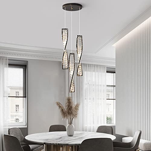 Lustre en cristal LED tricolore dimmable pour plafond - 6