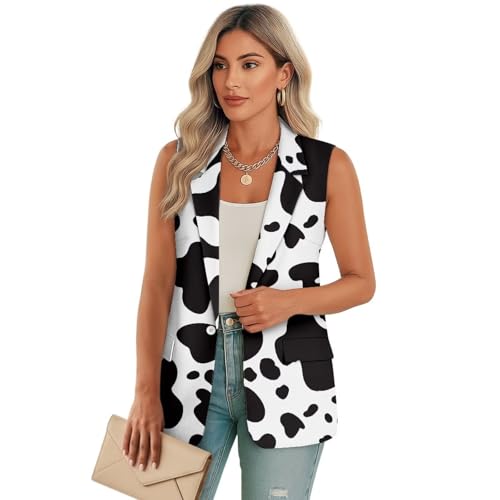 Blazer Suit Vest for Women Fashion Waistcoat Work Dressy Casual Sleeveless Blazer Jackets Vest Tops with Pockets2