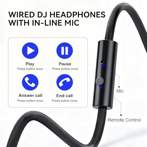 OneOdio Hi-Res Over Ear Headphones for Studio Monitoring and Mixing, Sound Isolation, Protein Leather Earcups, 50mm Driver Unit, Wired Headphones for AMP Guitar Keyboard (Pro-50 Black) - Image 6