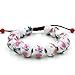 Ovalbuy Hand Crafted Porcelain Flower Beads Bracelet