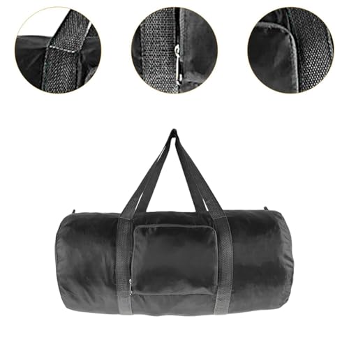 Foldable Travel Duffel Bag Carry on for Women Men Handheld Folding Weekender Bag Tote for Swim Camping Fitness Beach Pool, Black2