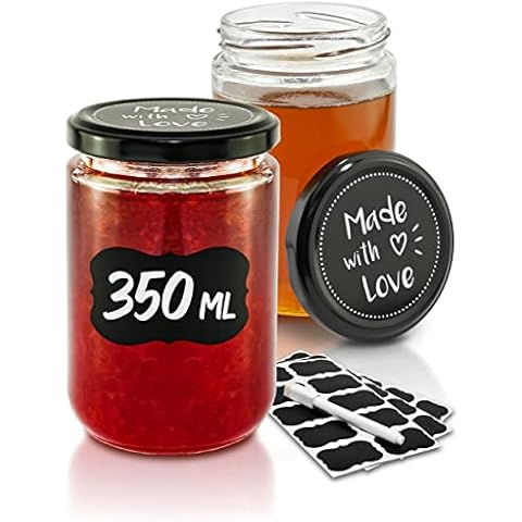 Praknu 24 Einmachgläser mit Deckel 350ml Cover