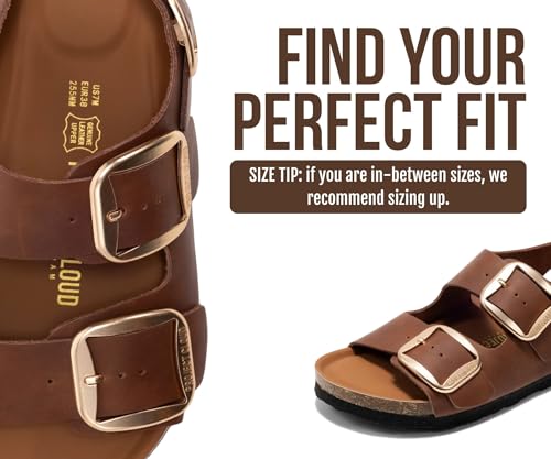 Image of Project Cloud 100% Genuine Leather Beach Sandals for Women 2026 with Lightweight & Comfortable Slides for Women - Non Slip with Memory Foam Slingback Womens Sandals 2026 (Garda)