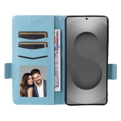 Coque Xiaomi Redmi Note 14 5G étui portefeuille rabat bleu clair - 5
