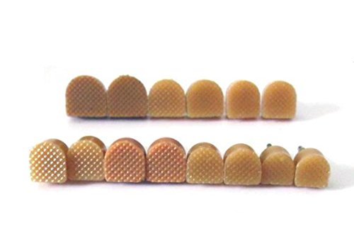 Image of 12 PCS(6Pairs) Beige Non-Slip U-Shape Heel Tips Caps Protectors for High Heels - Minimizes Squeaking (Thin Pins 2.4mm; 8mm x 8mm)