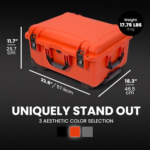 Image of NANUK 950 Hard Case with Cubed Foam - Waterproof Travel Camera Hard Case with Wheels, 22.8 inch x 18.3 inch x 11.7 inch, Dustproof and Impact-Resistant, Ideal for Heavy Loads - Orange