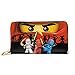 KJKT Dessin animé Jouets Ninjago Portefeuille RFID Blocage Portefeuille en Cuir véritable Zip Autour du Porte-Carte Organisateur Embrayage