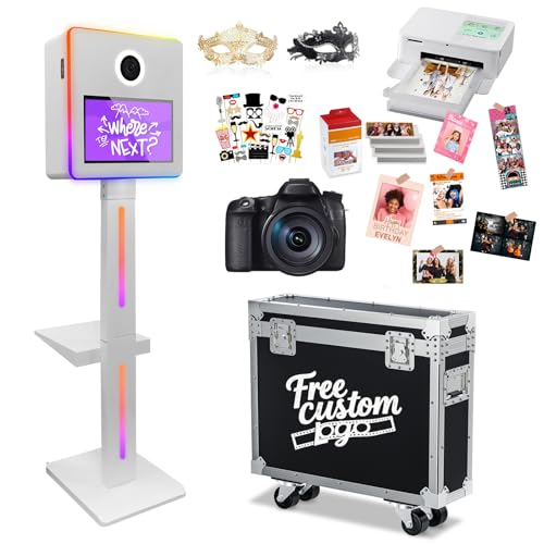DSLR Photo Booth with Camera & Printer,Mirror Photo Booth with 15.6