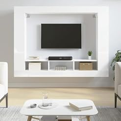 RAUGAJ Armoires et rangement, meuble TV blanc brillant 152 x 22 x 113 cm en bois d’ingénierie - Les Beatles, Paul McCartney, John Lennon, RIngo Starr, George Harrison
