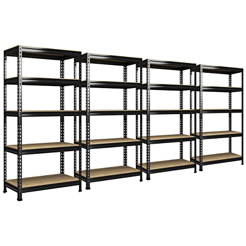 32W x 63H Adjustable Garage Storage Shelves (4-pack, 5-tier) metal rack
