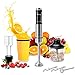 ZEEGMA frullatore a immersione 5in1 multifunzionale potenza 1500W, set di punte: frullare, mescolare, sbattere, gancio per miscelare, mixer 0,6l, contenitore da 0,8l, modalità turbo