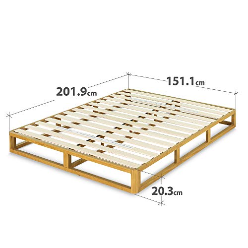 Image of Zinus Industrial Pine Wood Queen Bed Frame | Low Bed Base Mattress Foundation - Natural 20cm / Mattress Foundation /Bedroom Furniture
