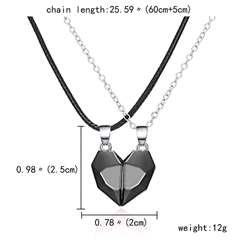 BELLA-Bee 2PCS Couple Necklace for Him and Her Sun and Moon Necklace Couples Heart matching necklace for Couples Men Women2