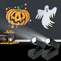 Bseical Projektor Halloween Deko Outdoor, 2 Stück LED Projektionslampe mit Kürbis und Geister, Wasserdicht Halloween Party Deko Garten Außen Beleuchtung Lichter für Wand Fenster Hof Projektorslichter