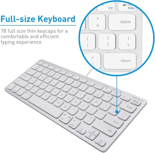 MACALLY MACALLY mac キーボード 有線 コンパクト US配列 mac Windows対応 静音 シザースイッチ(パンタグラフ) フルサイズ 78キー 在宅勤務 テレワーク (SLIMKEYCA) の商品画像 8