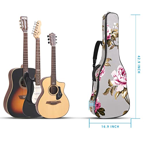 Sac de guitare acoustique rembourrage épais étanche double bandoulière réglable étui de guitare sac de transport, fleur… - Les Beatles, Paul McCartney, John Lennon, RIngo Starr, George Harrison Sac de guitare acoustique rembourrage épais étanche double bandoulière réglable étui de guitare sac de transport, fleur… – Image 6