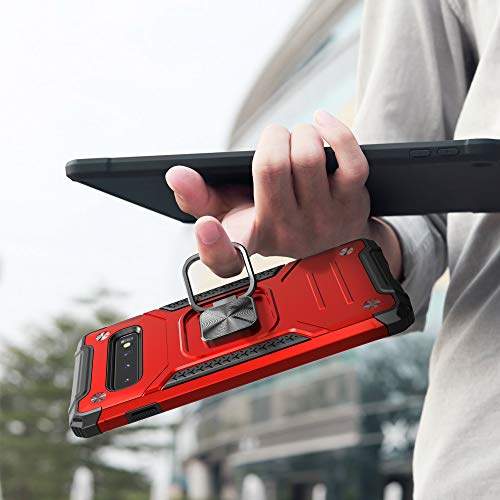 Idystar Galaxy S10 Plus Case, S10 Plus Case For Women, Hybrid Drop Test Cover With Car Mount Kickstand Slim Fit Protective Phone Case For Samsung Galaxy S10 Plus, Red #TOP6