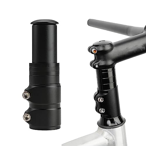 Elevador de Manillar de Bicicleta, Adaptador de Altura para Bicicleta de Aluminio, Conducir Extensor de Horquilla con Llave Hexagonal, Bicicleta de Carretera, Bicicleta de Ciudad (Negro)