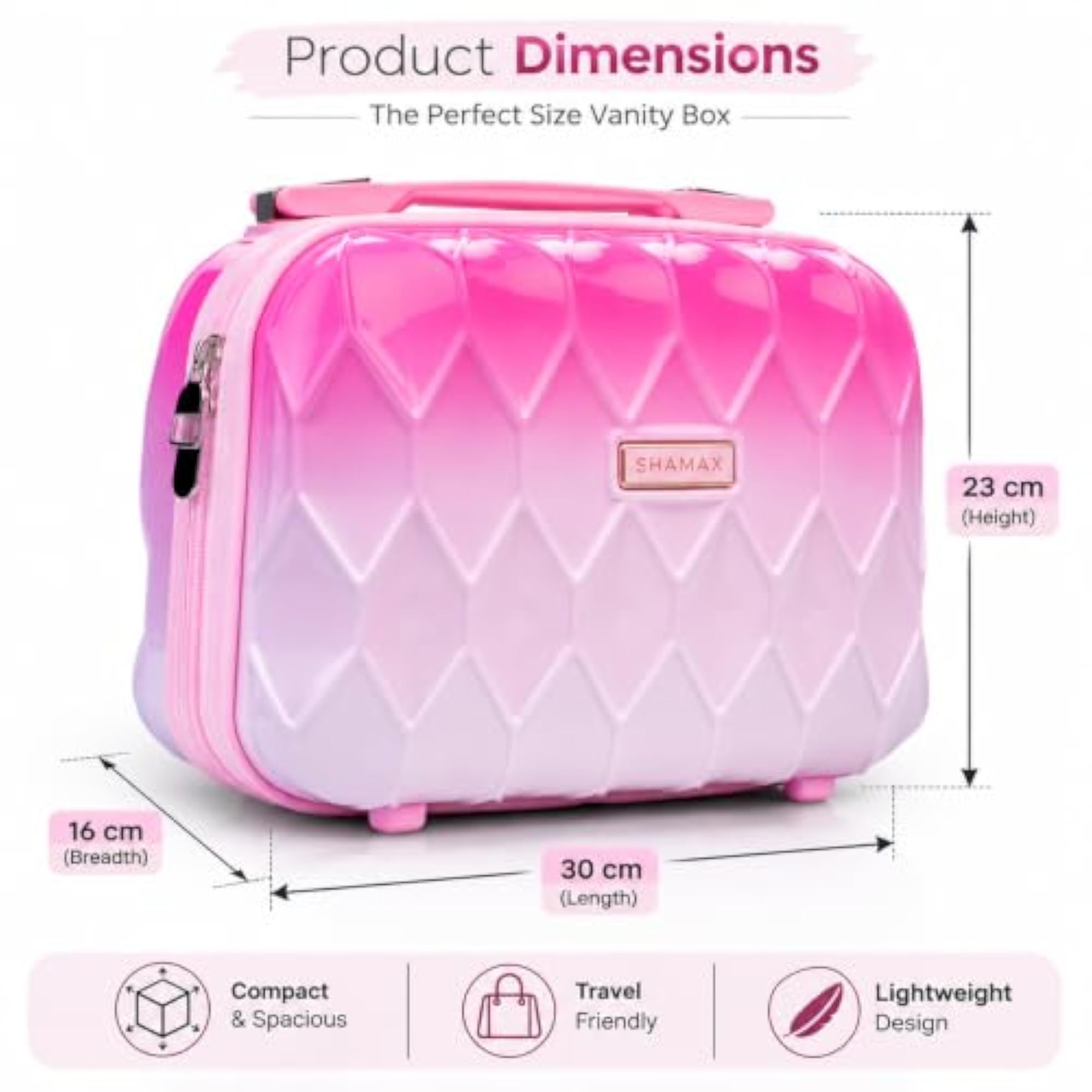 Bridal Makeup Organizer Box, Lockable Vanity Case