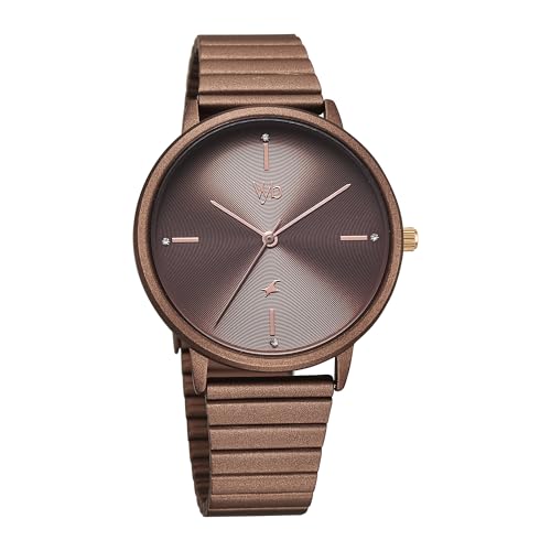 Image of Fastrack Vyb Bliss Quartz Analog Brown Dial Metal Strap Watch for Women
