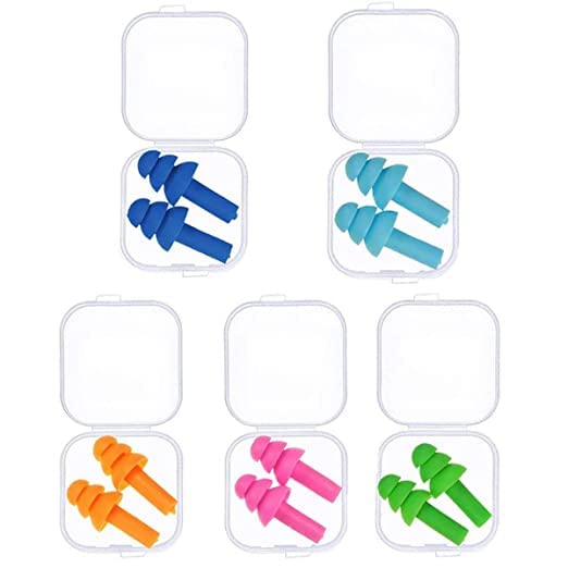 Ear Plugs Soft Silica Gel Noise Reduction for Sleeping, Meditation, Swimming Child Adult, Reusable - 5 Pairs (Random Color)-image-39