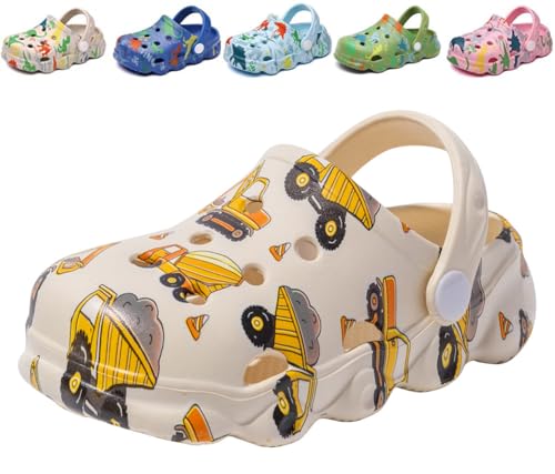 Image of Kids Clogs Boys Girls Toddler Dinosaur Slip on Slide Garden Shoes Cartoon Beach Pool Kids Clog Sandals Slippers Water Clogs