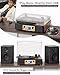 Bluetooth Record Player with Built-in Speakers, USB to PC Recording, 3-Speed Belt-Drive Vintage Turntable with AUX/RCA Output, Brown Wood Grain Retro Vinyl Player for Home Entertainment Gift