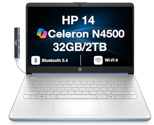 HP 14 �r�W�l�X �m�[�g�p�\�R�� 14�C���` HD�f�B�X�v���C DKZ USB�|�[�g�G�N�X�p���_�[�t�� | (Intel Celeron N4500�A32GB DDR4�A2TB PCIe SSD�AIntel UHD�AWiFi 6�A�E�F�u�J�����ABT 5