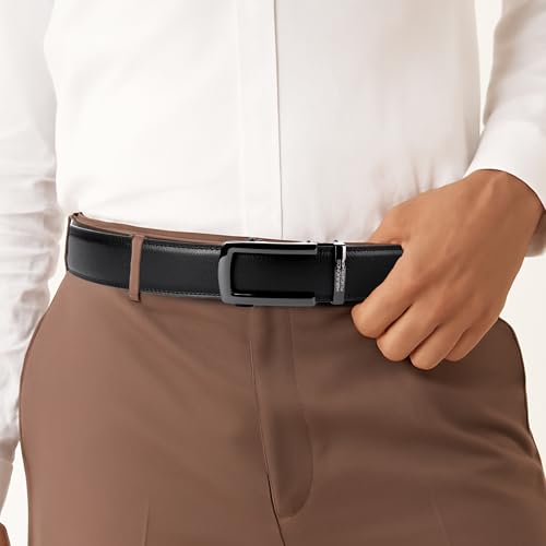 Image of HAMMONDS FLYCATCHER Genuine Leather Belt for Men - Perfect for Formal and Casual Wear - Adjustable Waistband up to 46 Inches - Autolock Belt for Formal and Casual Wear
