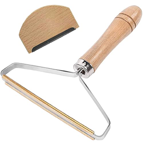 Tragbarer Fusselentferner, Fusselrasierer, Wollkamm, Fusselkamm Holz, Portable Lint Remover für Wolle Kaschmir, Fusseln Tierhaaren und Weitere Stoffe