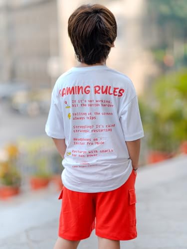 Image of Nap Chief Kids Unisex Pure Cotton Printed Co ord Sets for Boys & Girls, T Shirt and Shorts for Casual Wear