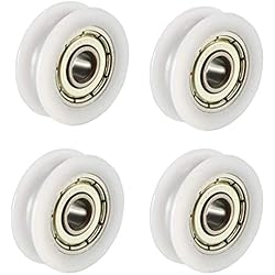 Winwill® Polea del cojinete de la guía de la rueda del surco 4pcs U acanaló los muebles 6 * 32 * 10m m de la bola del carril 0.23 ´´* 1.25 * 0.39 pulgadas