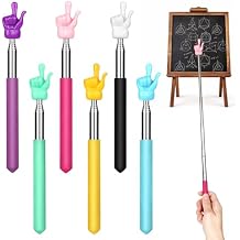 6 Pcs Telescopic Teacher Pointer Sticks, Extendable Hand Pointers, Retractable Classroom Finger Pointer Sticks for School Teaching, Enterprise Training, Conference Presentation