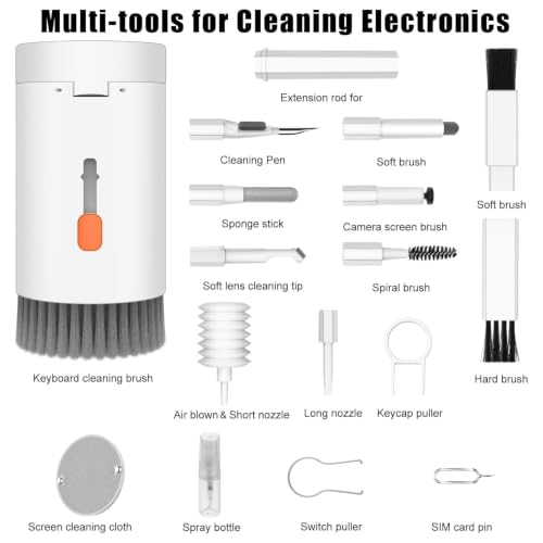 Image of Keyboard Cleaner Kit, 20-in-1 Laptop Phone Screen Cleaning Kit, Keyboard Cleaning Kit with Electronic Cleaning Brush Spray for AirPods Pro, iPhone Pro, Camera, Computer Cleaning