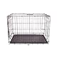 FOURPAW Robuste, faltbare Hundebox aus Metalldraht mit Tablett, Einzeltür, 76,2 x 48,3 x 53,3 cm, Schwarz
