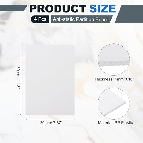 QUARKZMAN 4 Stk Wellpappe Kunststoffplatte 4mm Weiße Wellpappe Kunststoffplatten 12 x 12 Zoll Leere Wasserdichte Hofschilder Für DIY Basteln Wegweiser Partydekoration