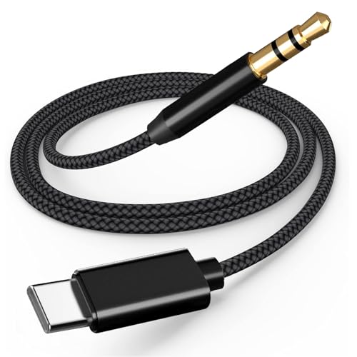 Avigers Câble USB C vers 3,5mm Jack 1.2M, Adaptateur de Cable de Voiture Auxiliaire Jack 3,5 mm, Compatible avec Galaxy S21 S20 Ultra Note20, iPad, P40 P30 P20,...