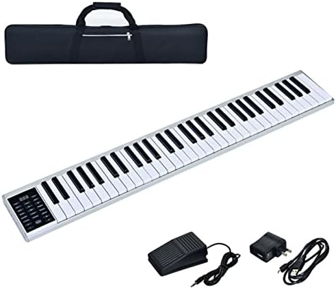 Digital Piano 61-Key Keyboard Piano Portable Piano Weighted Keys MIDI Bluetooth Built in Speakers Electric Piano with Sustain Pedal and Power Supply Best for Adults Children and Beginners