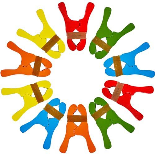 Hlimior 10 Pcs Colorful Wooden Play Clips Set
