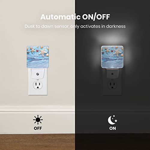 Aicliv Night Light, Led Night Lights Plug Into Wall - Smart Dusk To Dawn Sensor Activated, Energy Efficient Nightlight For Hallway, Kids, Nursery, Bedroom, Bathroom, 2 Pack (Starfish) #TOP2
