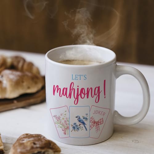Taza de cerámica 11 oz diseño Floral Bird Mahjong miniatura 4