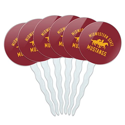 Midwestern Sate Mustangs Cupcake Picks Toppers Decoration Set of 6