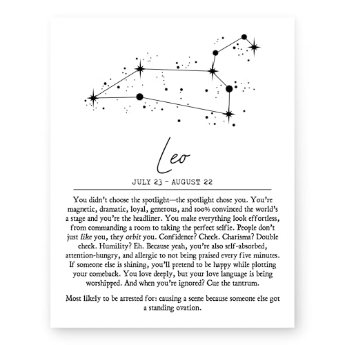 Leo Constellation Zodiac Wall Art, 11x14 Unframed Print